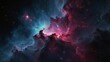 Fragment of multicolored texture painting. Nebula. 4k digital painting of space stars, colorful nebulous nebulae.