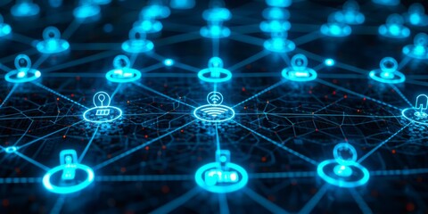 Leinwandbilder - Digital Synapses: An Intricate Network of Data and Connectivity Pulsing Through the Veins of Technology, Generative AI