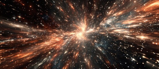 Wall Mural - abstract background of star systems moving through deep space.