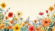 Whimsical Floral Background with a Playful Composition and Blank Space for Text or Quotes