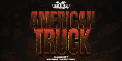 American truck editable text effect, customizable offroad and 4x4 3D font style