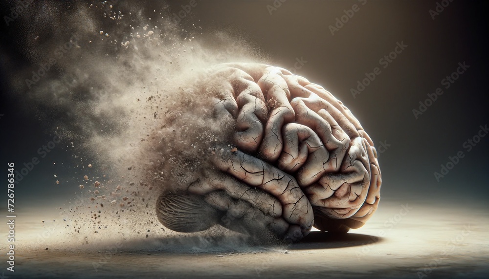 Human brain with explosion effect. 3d illustration. Conceptual image ...