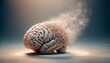 Human brain with explosion effect. 3d illustration. Conceptual image