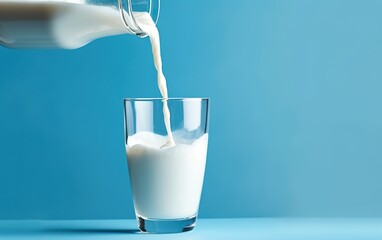 Wall Mural - pouring milk into glass