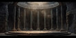 © Planetz - Dark room with columns and circular floor. for  fantasy settings, mysterious themes, and architectural concepts, Background podium column 3d roman luxury greek white ancient display product classic.