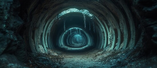 Wall Mural - underground refuge tunnel for protection.