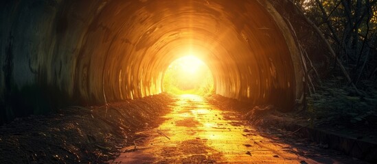 Wall Mural - a tunnel with light at the end