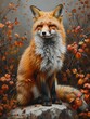 jungle shot, acrylic painting, Fox facing camera, full body pose - generative ai