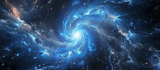 Wall Mural - blue force field with galaxies and stars illustrating interstellar travel through a wormhole for spa