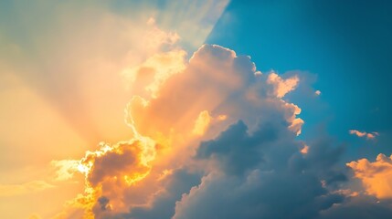 Poster - Sunset sky for background or sunrise sky and cloud at morning. : Generative AI