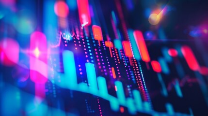 Poster - Stock market or forex trading graph and candlestick chart suitable for financial investment concept. Economy trends background for business idea and all art work design. Abstract finan : Generative AI