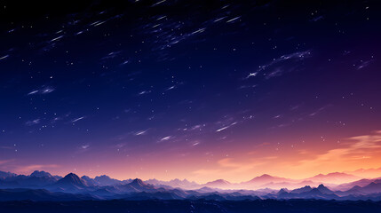 Wall Mural - Mysterious star themed gradient background with countless twinkling stars