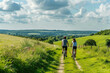 © mila103 - man and a woman cycling through picturesque countryside, enjoying the scenery
