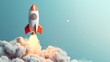 © cac_tus - Red and White Rocket Soaring Into the Sky