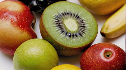 Wall Mural - closeup of fruit background 