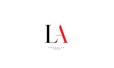 Alphabet letters Initials Monogram logo  LA AL L A