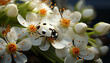 Close up of a ladybug on a daisy generated by AI