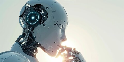 Poster - ai robot gazing into the distance generative ai
