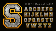 A Textural Alphabet With An Industrial Sheet Metal Effect.