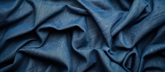 Poster - Fashionable denim fabric with stylish design, empty copy space and selective focus.