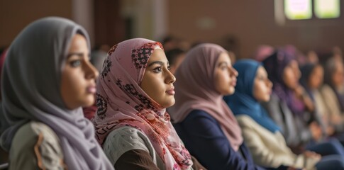 Poster - Group of Arabic University Students Listening to a Lecture Generative AI