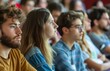 © Johnathan - Group of Caucasian University Students Listening to a Lecture Generative AI