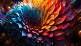 Fototapeta Big Ben - Vibrant colored flower petals create a beautiful pattern generated by AI