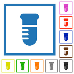 Poster - Test tube solid flat framed icons