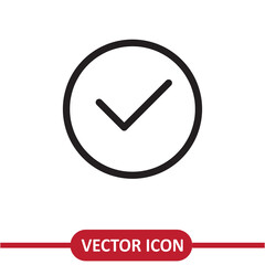 Poster - Checked icon vector flat simple illustration on white background..eps