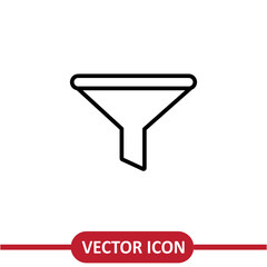 Poster - Simple funnel sign, Filter icon liner illustration on white background..eps