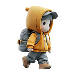 Wall Mural - boy wearing hoodie cartoon