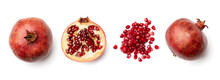 Pomegranate Collection Isolated On White