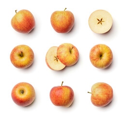 Wall Mural - Apples collection isolated on white