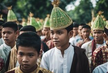 five Magelang carnival scrambling do 10 ketupat procession village starting people days prayer July 2016 Eid ketupat Dawung All Regency