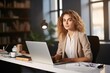 © CStock - Young Successful Caucasian Businesswoman Sitting at Desk Working