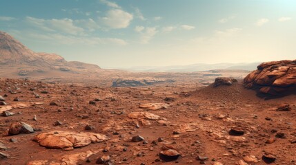 education with space concept,surface of the planet mars.