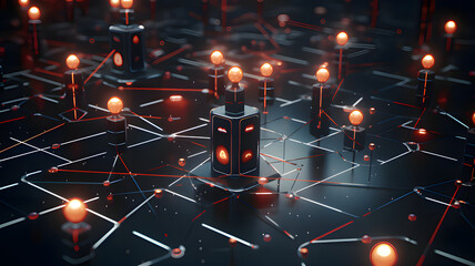 Poster - Computer and technology nodes connecting each other