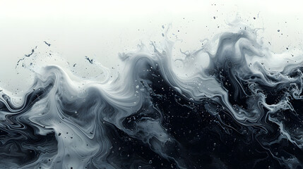 Wall Mural - A Black and White Photo of a Wave