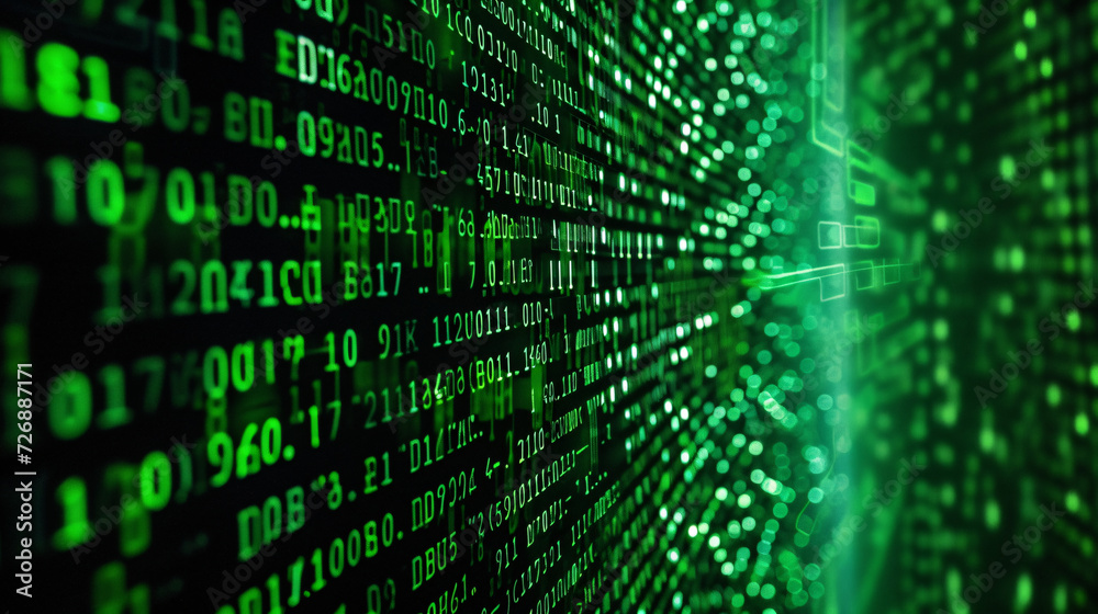 Data Symphony Explore the Intricate World of Binary Code on a Computer ...