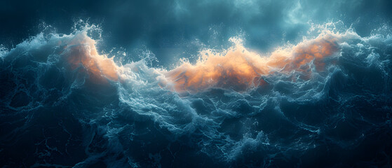 Wall Mural - A Painting of a Wave in the Ocean