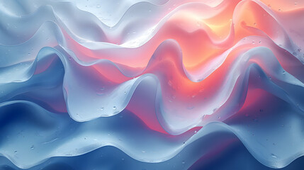 Wall Mural - A Painting of a Red and White Wave of Water