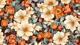 Fototapeta Kwiaty - Seamless flower background, colorful flower background