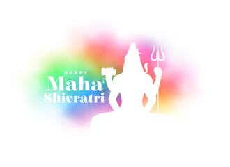 Poster - papercut style happy maha shivratri religious background design