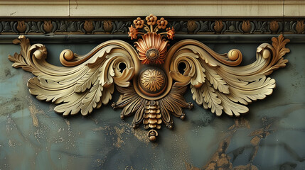 Ornate golden wall embellishment.