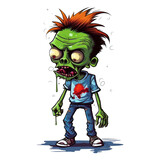 Fototapeta Na sufit - Walking Dead Zombie Cartoon. Zombie Halloween monster generative ai