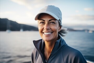 Canvas Print - Portrait of a happy senior woman in sportswear smiling at the camera