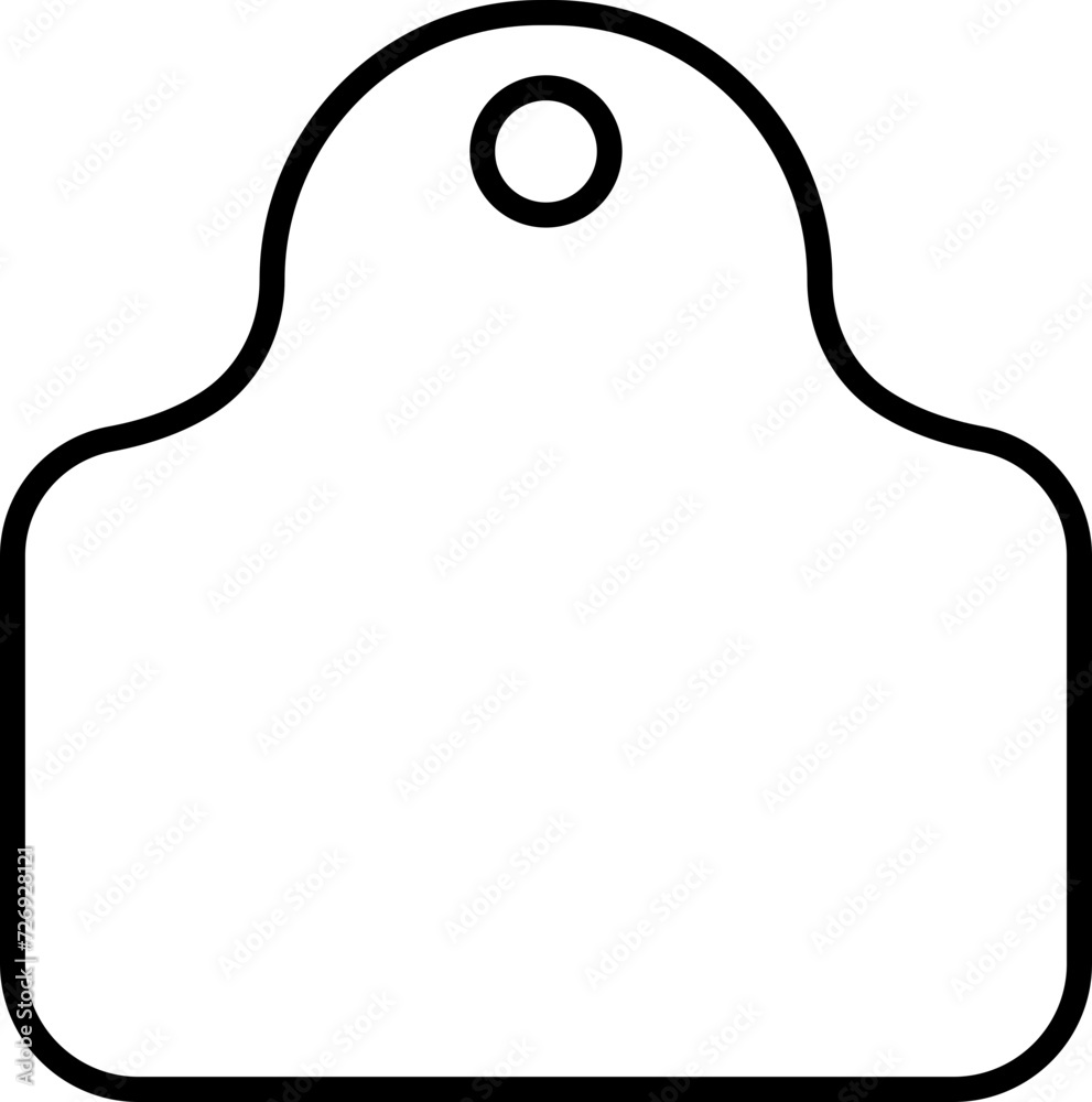 Cow Tag icon. Ear tag sign beefs symbol. Ear tag for cattle. Black ...