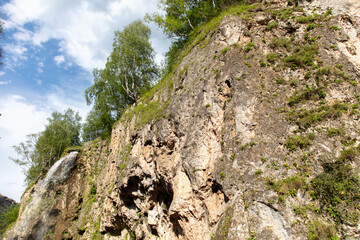 Sticker - Waterfall on a rocky river in the mountains