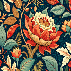 Wall Mural - flower fabric pattern