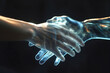 © Maizal - handshake of the person hand with an hologram hand